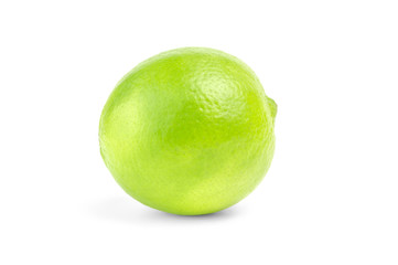 single lime on white background