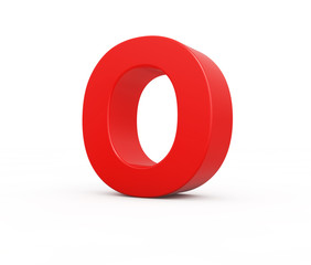 red letter O, 3d illustration.