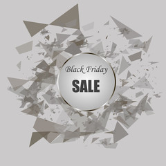 Black friday sale glass banner. Vector background