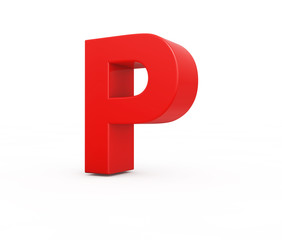 red letter P, 3d illustration.