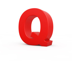 red letter Q, 3d illustration.