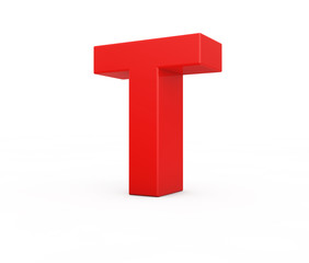 red letter T, 3d illustration.