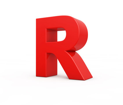 Red Letter R, 3d Illustration.