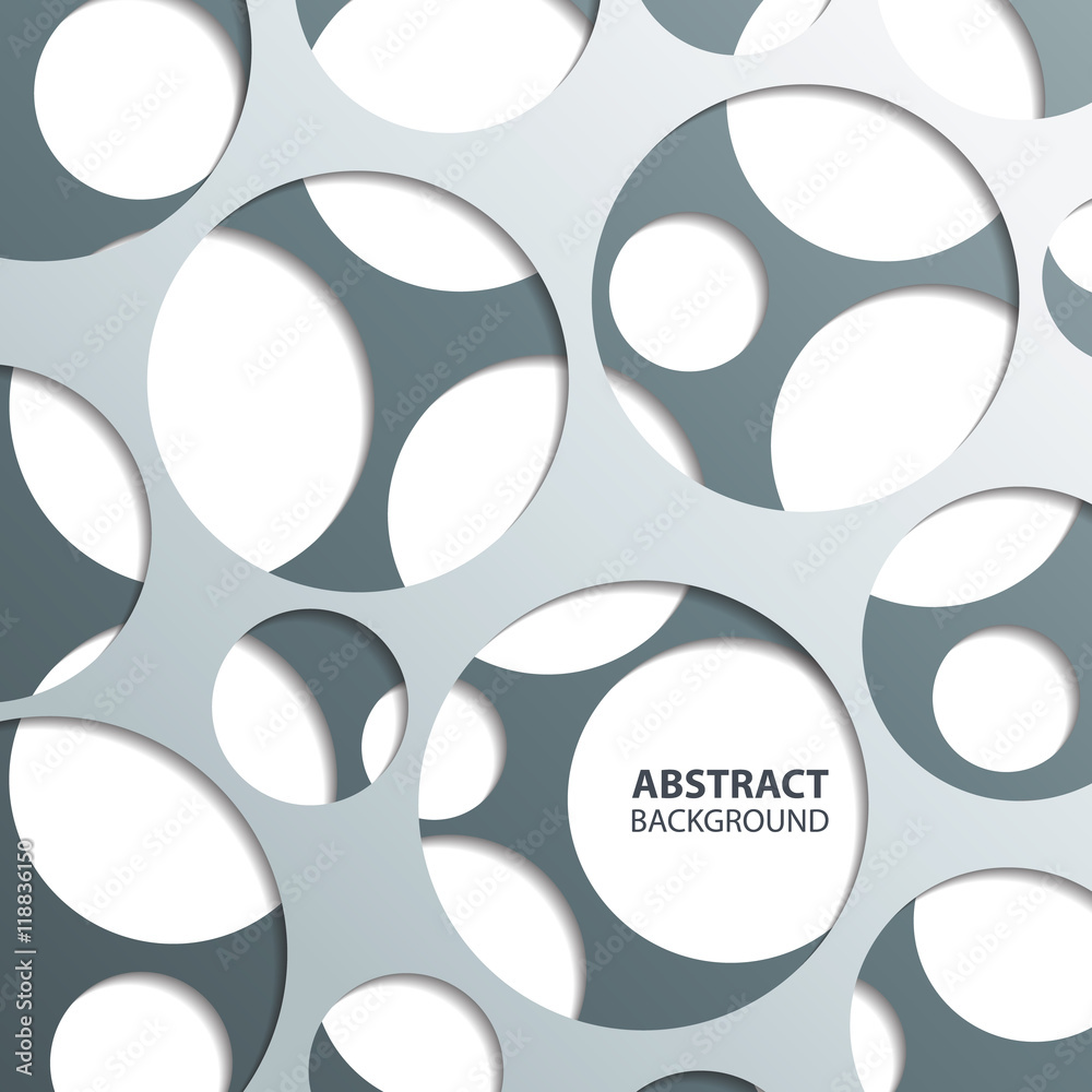 Aufkleber Abstract circle background with drop shadow. Vector illustration.