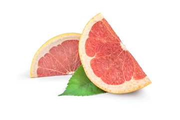 slices of grapefruit on white