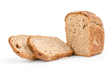 sliced bread isolated on white background