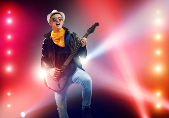 Fototapeta premium Rock star on stage