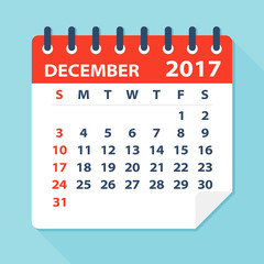 December 2017 calendar - Illustration