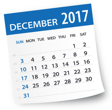 December 2017 calendar leaf - Illustration
