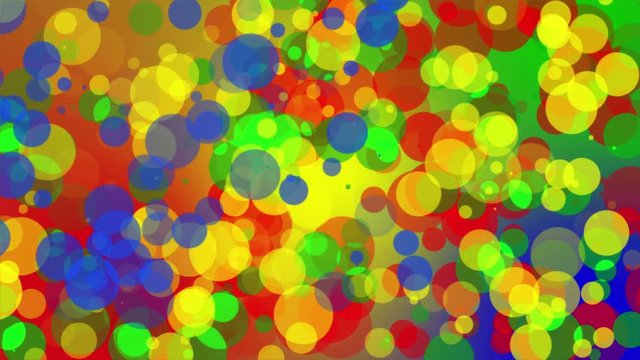 Colored Dots Loop. Colorful dots moving on colored background. 10-second seamless loop, perfect for social media videos, presentations, creative backgrounds, digital content, and modern visual design.