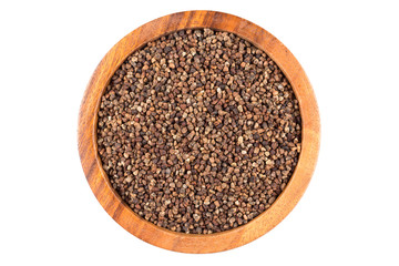 Decorticated cardamom seeds in a bowl