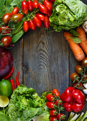 Frame of fresh vegetables.