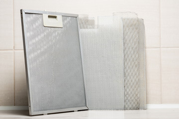 Cleaned aluminum mesh filter for cooker hood