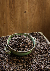 Bowl full of coffee grains