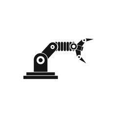 Robotic hand manipulator icon in simple style isolated on white background