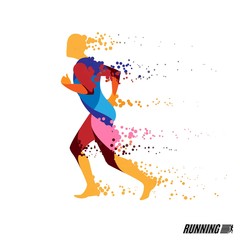 Fototapeta na wymiar Running man vector colorful icon