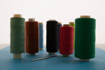 Colored threads and needle