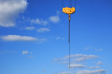 Yellow crane hook