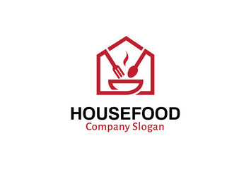 House Food Logo Design Illustration