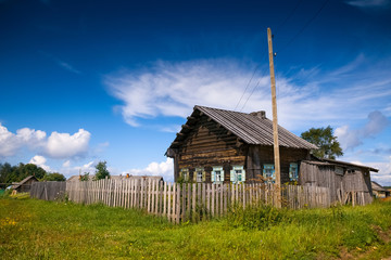 Old russian wooden house (izba).