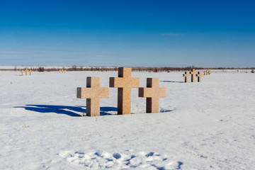 German military memorial graveyard near Volgograd city