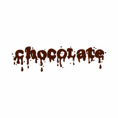 Word chocolate icon isolated on white background. Sweets symbol