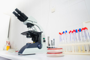 Microscope in the laboratory