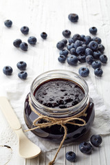 Jar of blueberry jam