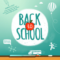 Back to school poster, education background