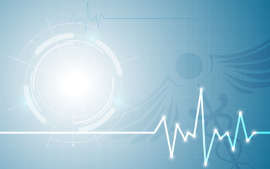 abstract medical technology innovation design concept blue background