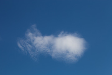 White clouds on a blue sky. Selective focus