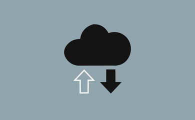 Vector cloud upload and download symbol icon
