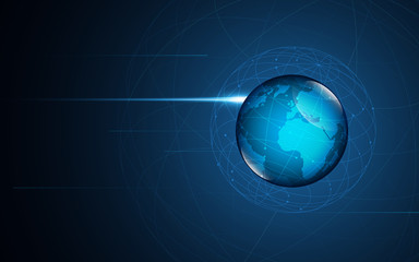 abstract digital global network telecommunication technology innovation concept background