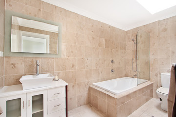 Fototapeta na wymiar Modern bathroom in luxury apartment