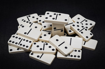 Dominoes chips isolated on a black background