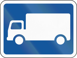 Road sign used in the African country of Botswana - The primary sign applies to goods vehicles