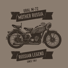 Hand drawn vector motorcycle quote