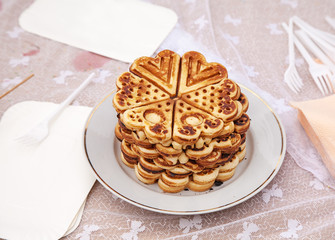 shaped waffles on a plate