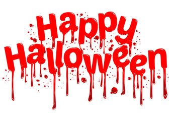 Happy Halloween sign blood