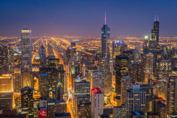 Chicago skyline at night