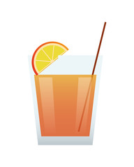 flat design single cocktail icon vector illustration