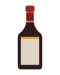 flat design liquor bottle icon vector illustration