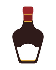 flat design liquor bottle icon vector illustration
