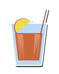 flat design single cocktail icon vector illustration