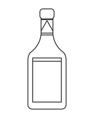 flat design liquor bottle icon vector illustration