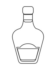 flat design liquor bottle icon vector illustration