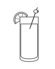 flat design single cocktail icon vector illustration