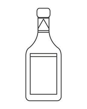 flat design liquor bottle icon vector illustration