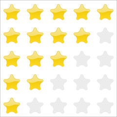 Rating stars panel. Customer review, vote navigation bar. Vector satisfaction level symbol