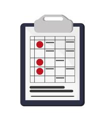 flat design clipboard and document icon vector illustration